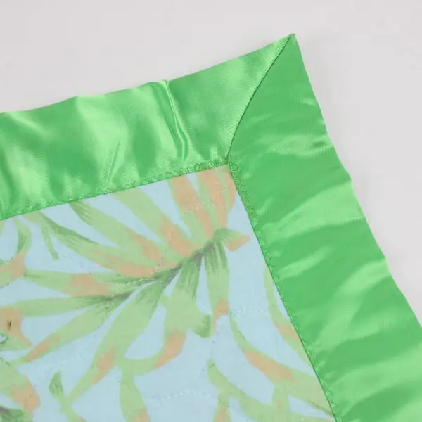 Handmade Baby Zoo Jungle Animal Nursery Crib Blanket Quilt Green Trim 44''x 35''