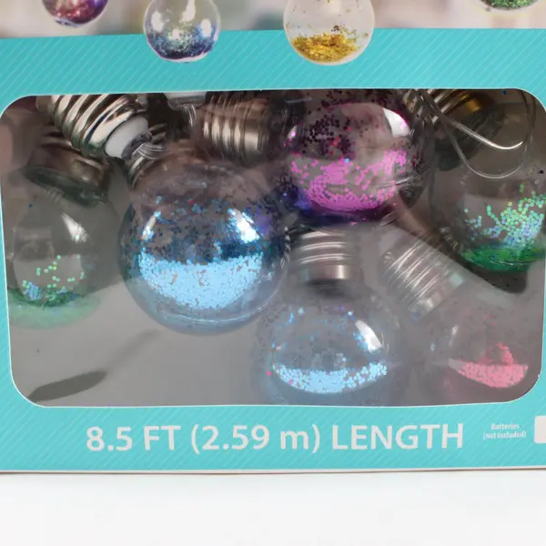 NEW Way To Celebrate! Battery Operated Glitter LED String Lights 8.5ft
