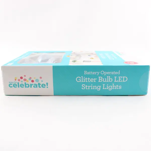 NEW Way To Celebrate! Battery Operated Glitter LED String Lights 8.5ft