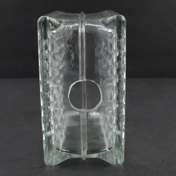 Clear Pressed Glass Square Bud Vase 5.75 in