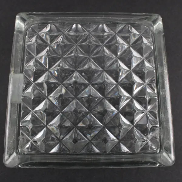 Clear Pressed Glass Square Bud Vase 5.75 in