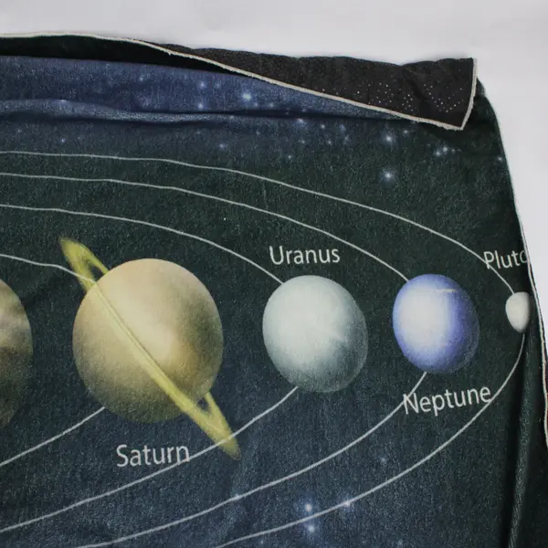 Solar System Planets Space Blanket Cover 64 x 49 in Multicolor