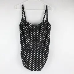 Panache Swim Size L Polka Dot Swim Top Underwire Women's Built-in Bra 36FF 
