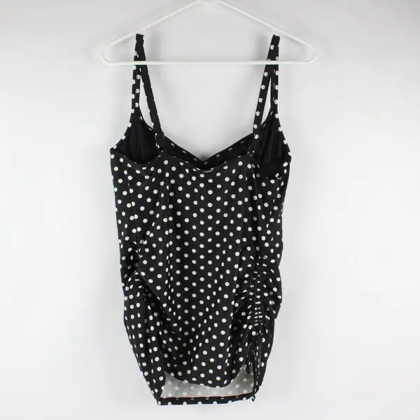 Panache Swim Size L Polka Dot Swim Top Underwire Women's Built-in Bra 36FF 