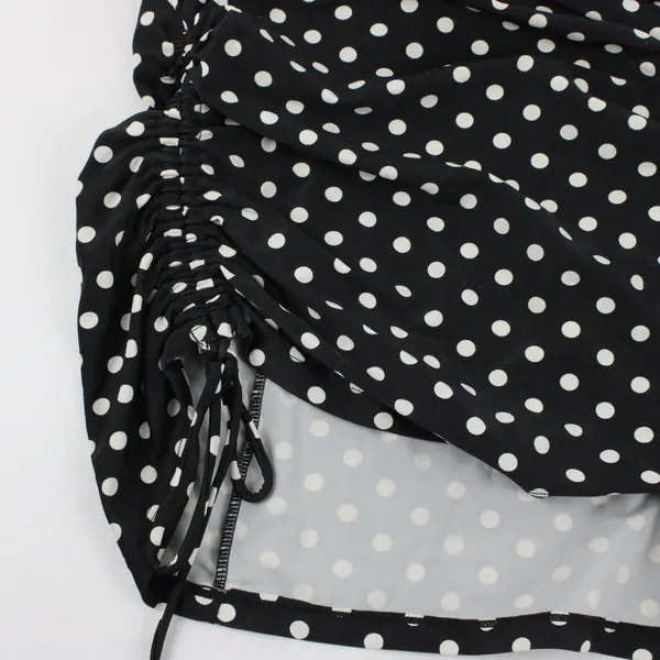 Panache Swim Size L Polka Dot Swim Top Underwire Women's Built-in Bra 36FF 