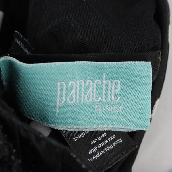 Panache Swim Size L Polka Dot Swim Top Underwire Women's Built-in Bra 36FF 