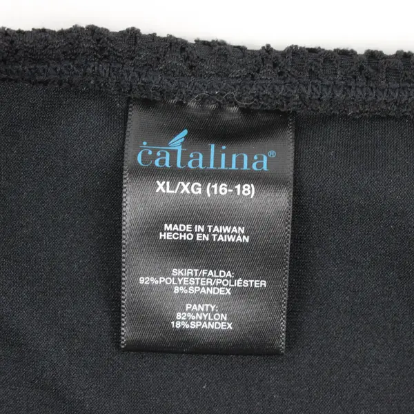 Catalina Black Crochet Openwork Swim Skirt Women's XL 16-18 Cover Up