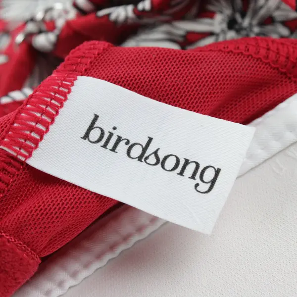 Birdsong Red w/ White Floral Swim Top Underwire Women's Built-in Bra 32G