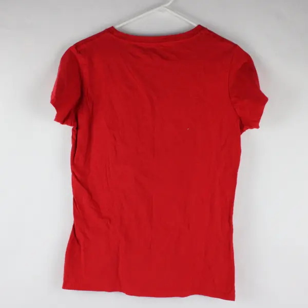 Holiday Time Women's Large 12-14 Red Believe In Magic Santa Graphic T-Shirt