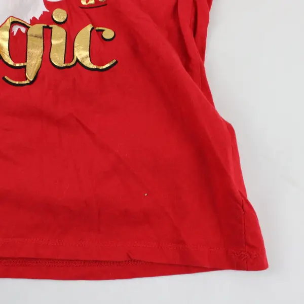 Holiday Time Women's Large 12-14 Red Believe In Magic Santa Graphic T-Shirt