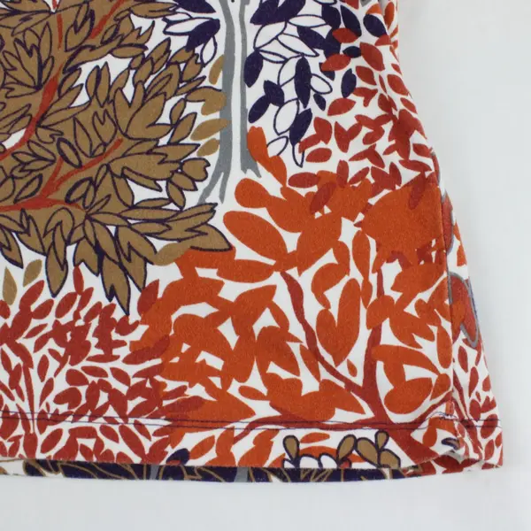 Christopher & Banks Women's XL Purple Orange Leaf Print Half-Sleeve Top