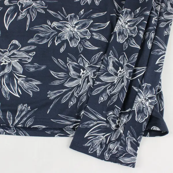 Hang Ten Women's XXL UPF 50+ Stretch Top Quick Dry Pullover Floral Navy New