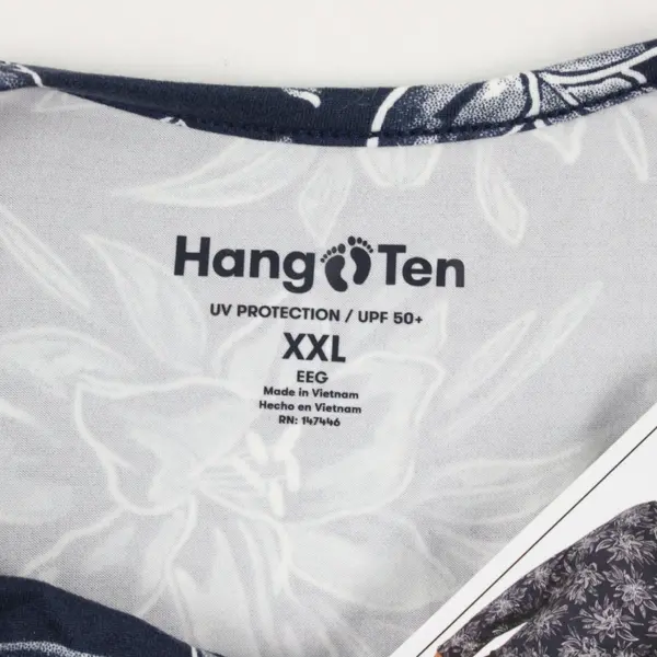 Hang Ten Women's XXL UPF 50+ Stretch Top Quick Dry Pullover Floral Navy New