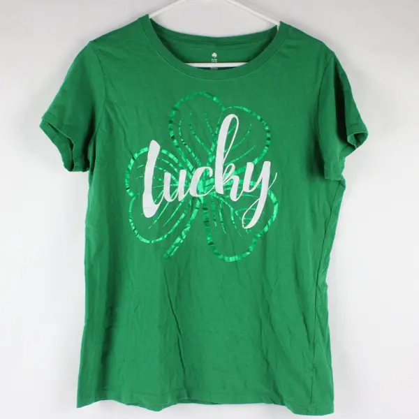 GreenSource Lucky Shamrock Graphic T-Shirt Women's XL 16-18 Green