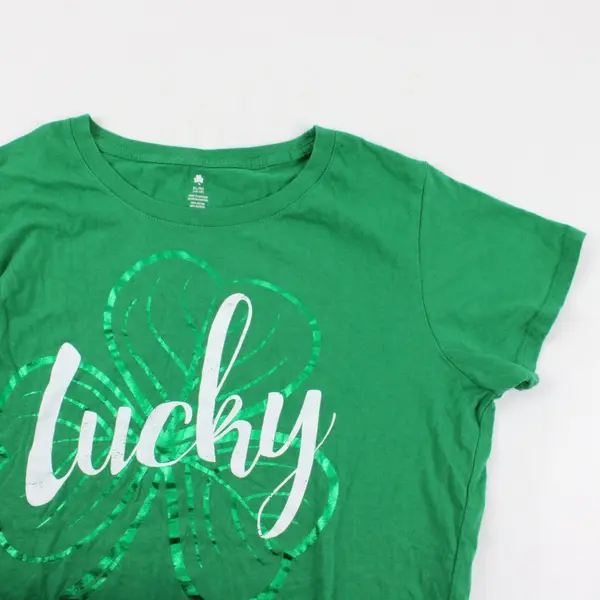 GreenSource Lucky Shamrock Graphic T-Shirt Women's XL 16-18 Green