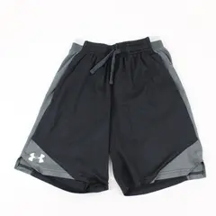 Under Armour YM Black w/ Grey Side Stripe Basketball Shorts