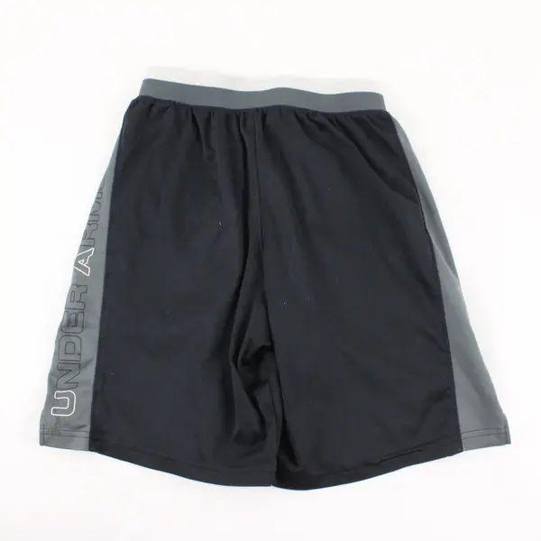 Under Armour YM Black w/ Grey Side Stripe Basketball Shorts