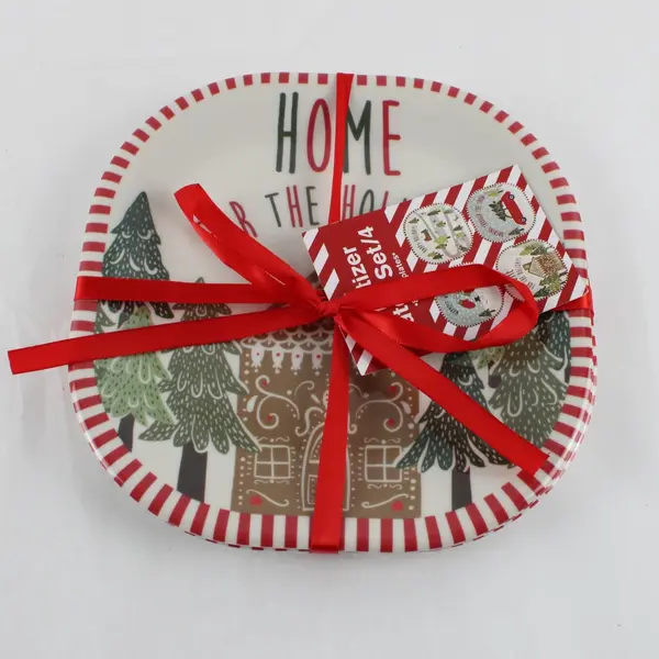 Kane Home 8" Home for the Holidays Appetizer Plates Set of 4