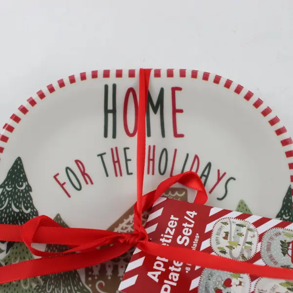 Kane Home 8" Home for the Holidays Appetizer Plates Set of 4