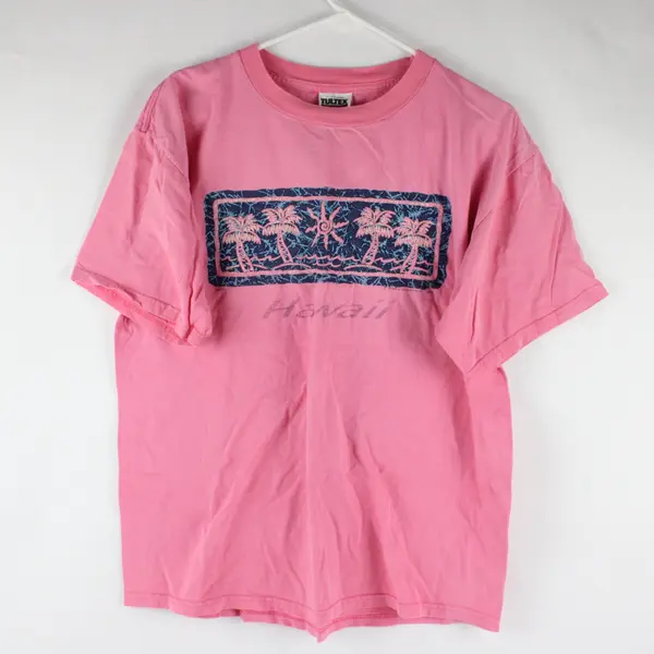 Tultex Robert Allan Hawaii Pink Graphic T-Shirt Men's Large
