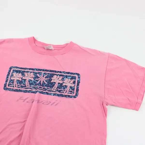 Tultex Robert Allan Hawaii Pink Graphic T-Shirt Men's Large