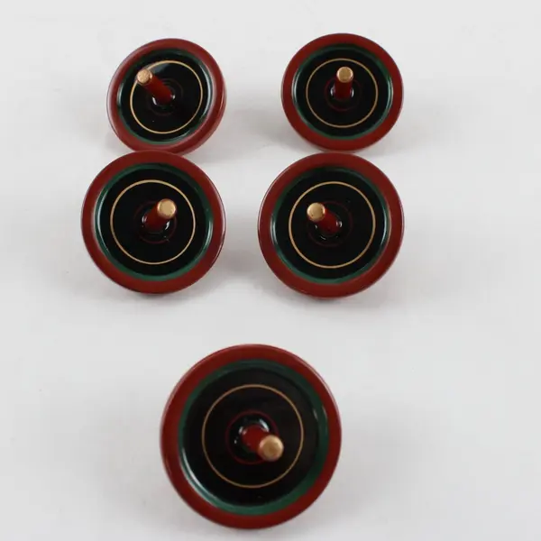 Traditional Japanese Wooden Spinning Tops Set Handcrafted Collectible Toys