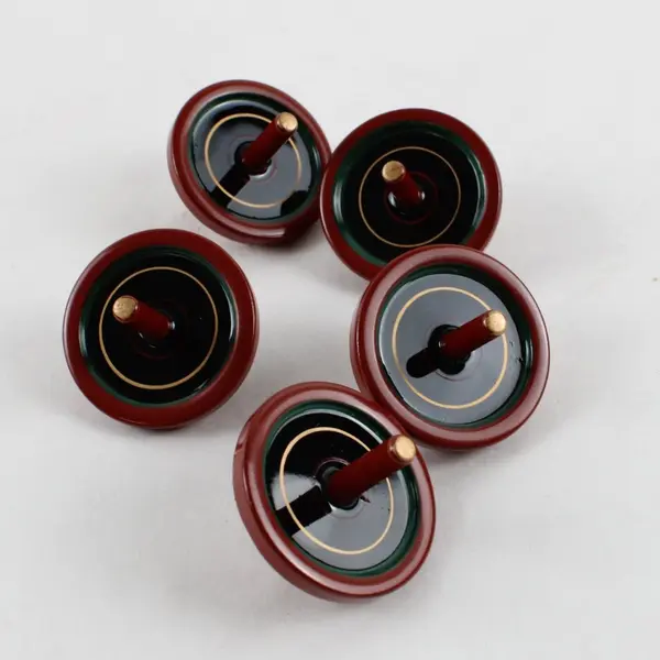 Traditional Japanese Wooden Spinning Tops Set Handcrafted Collectible Toys