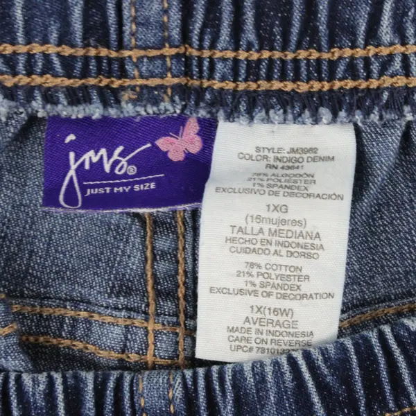 Just My Size Women's Stretch Waist Pull-On Bootcut Jeans 1X 16W
