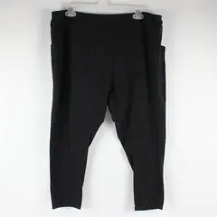 Terra & Sky Women’s Plus 2X (20W-22W)  Black Capri Leggings 