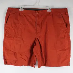 Columbia Women's Orange Flat Front Shorts Size 44W Pre-Owned