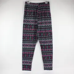 Mayfair Black w/ Purple Blue Grey White Paisley Print Leggings Women's 3XL
