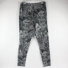 Mayfair Women's 3XL White Light Gray Black Gray Mixed Animal Print Leggings