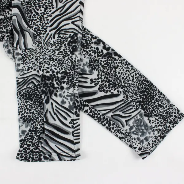 Mayfair Women's 3XL White Light Gray Black Gray Mixed Animal Print Leggings