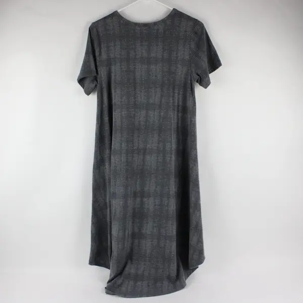 LuLaRoe Carly Dress Size Small Gray Dot Striped Abstract Pattern