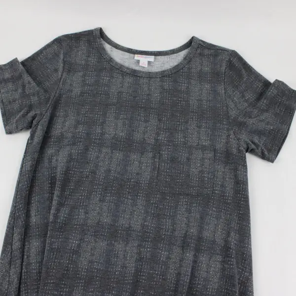 LuLaRoe Carly Dress Size Small Gray Dot Striped Abstract Pattern