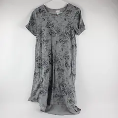 LuLaRoe Carly Dress Size Small Gray Floral Pattern