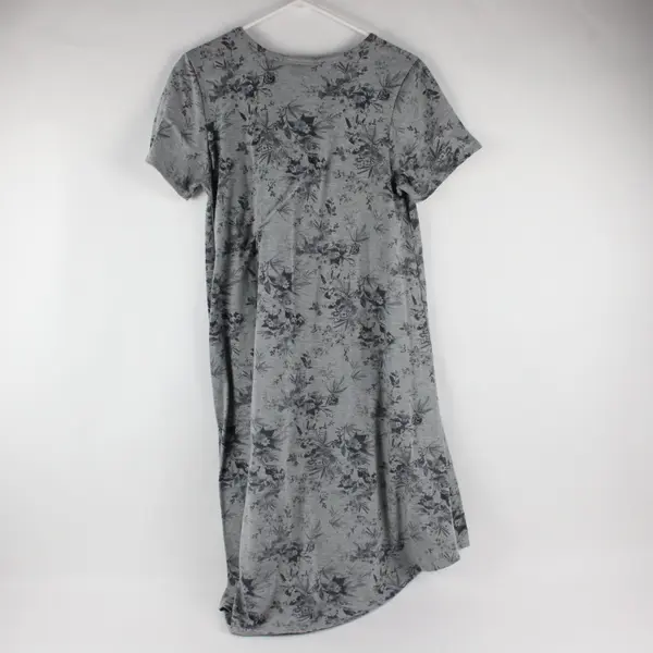 LuLaRoe Carly Dress Size Small Gray Floral Pattern