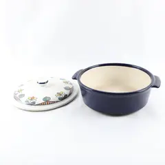 Vintage MCM Flame Chef Vented Stoneware Casserole Dish Japan 10"