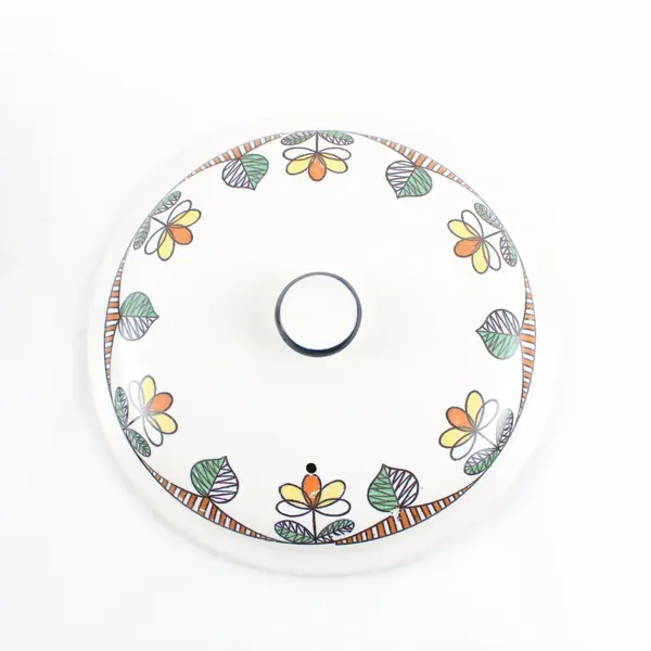 Vintage MCM Flame Chef Vented Stoneware Casserole Dish Japan 10"