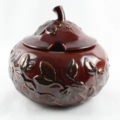 Grasslands Road Falling Leaves Pear Tureen Ceramic Serving Bowl Brown