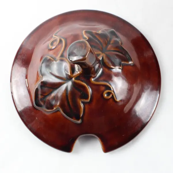 Grasslands Road Falling Leaves Pear Tureen Ceramic Serving Bowl Brown