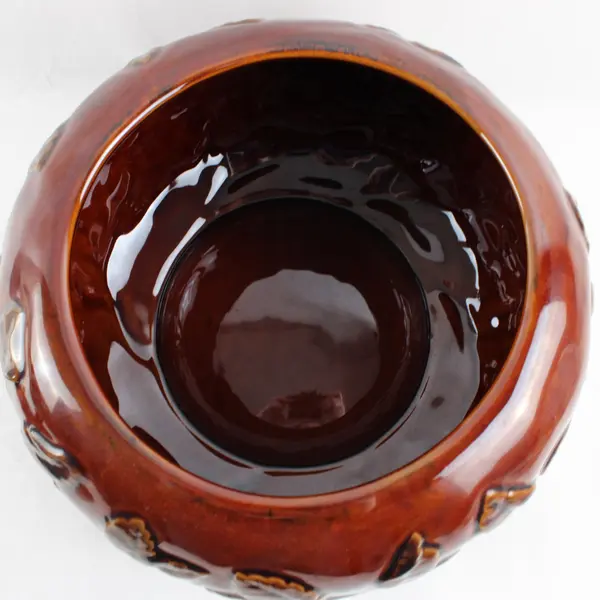 Grasslands Road Falling Leaves Pear Tureen Ceramic Serving Bowl Brown