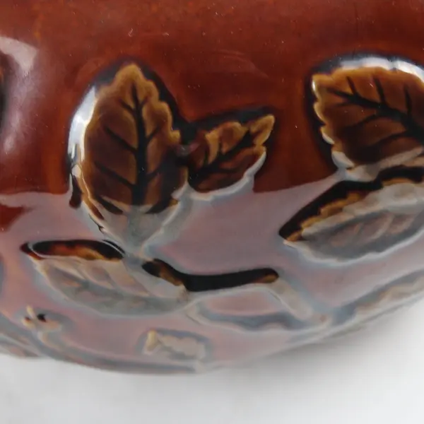 Grasslands Road Falling Leaves Pear Tureen Ceramic Serving Bowl Brown