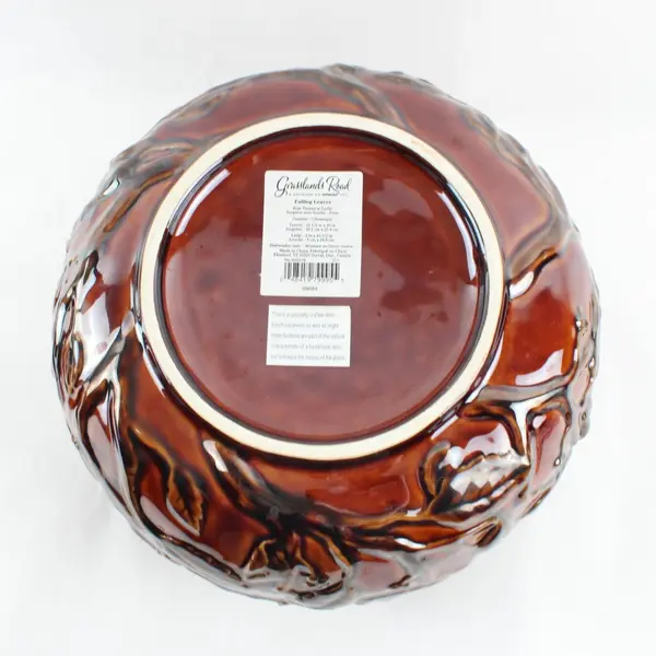 Grasslands Road Falling Leaves Pear Tureen Ceramic Serving Bowl Brown
