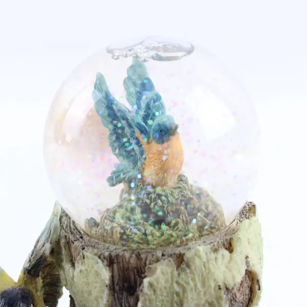 Westland Snow Globe Multi-Bird Tree Trunk Figurine Collectible
