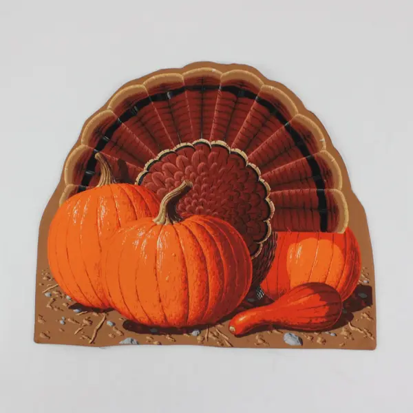 Set of 6 Handmade Thanksgiving Turkey Placemats 16.5 x 13 in