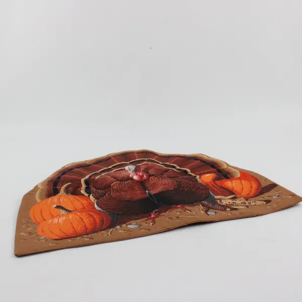 Set of 6 Handmade Thanksgiving Turkey Placemats 16.5 x 13 in