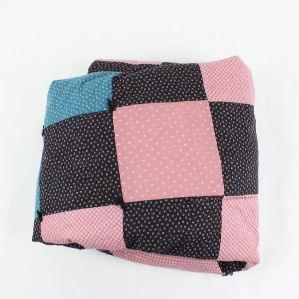 Handmade Floral Quilt Throw Black Pink Teal 40x64
