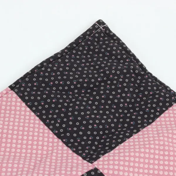 Handmade Floral Quilt Throw Black Pink Teal 40x64