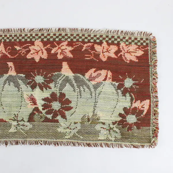 Thanksgiving Fall Floral Pumpkin Tapestry Table Runner 11.5x70